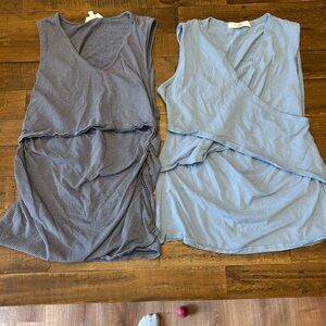 Ripe Striped Maternity/Nursing Tank Top - Blue & Light Blue
